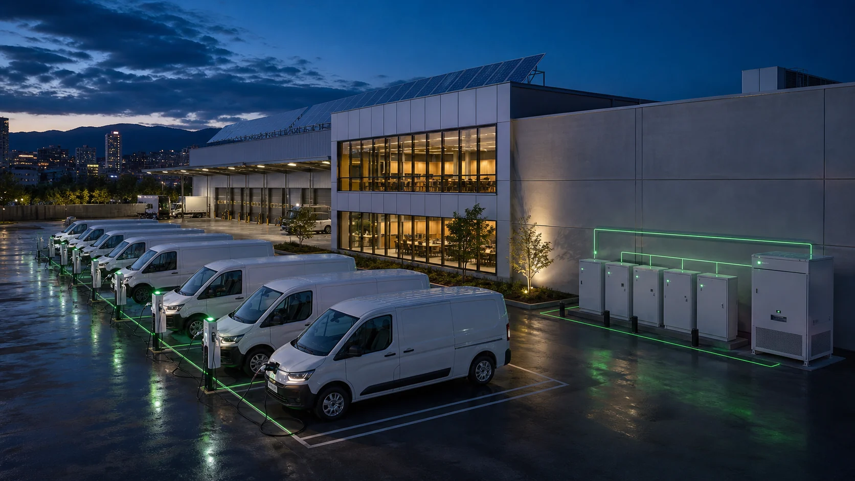Commercial electric vehicle fleet charging infrastructure